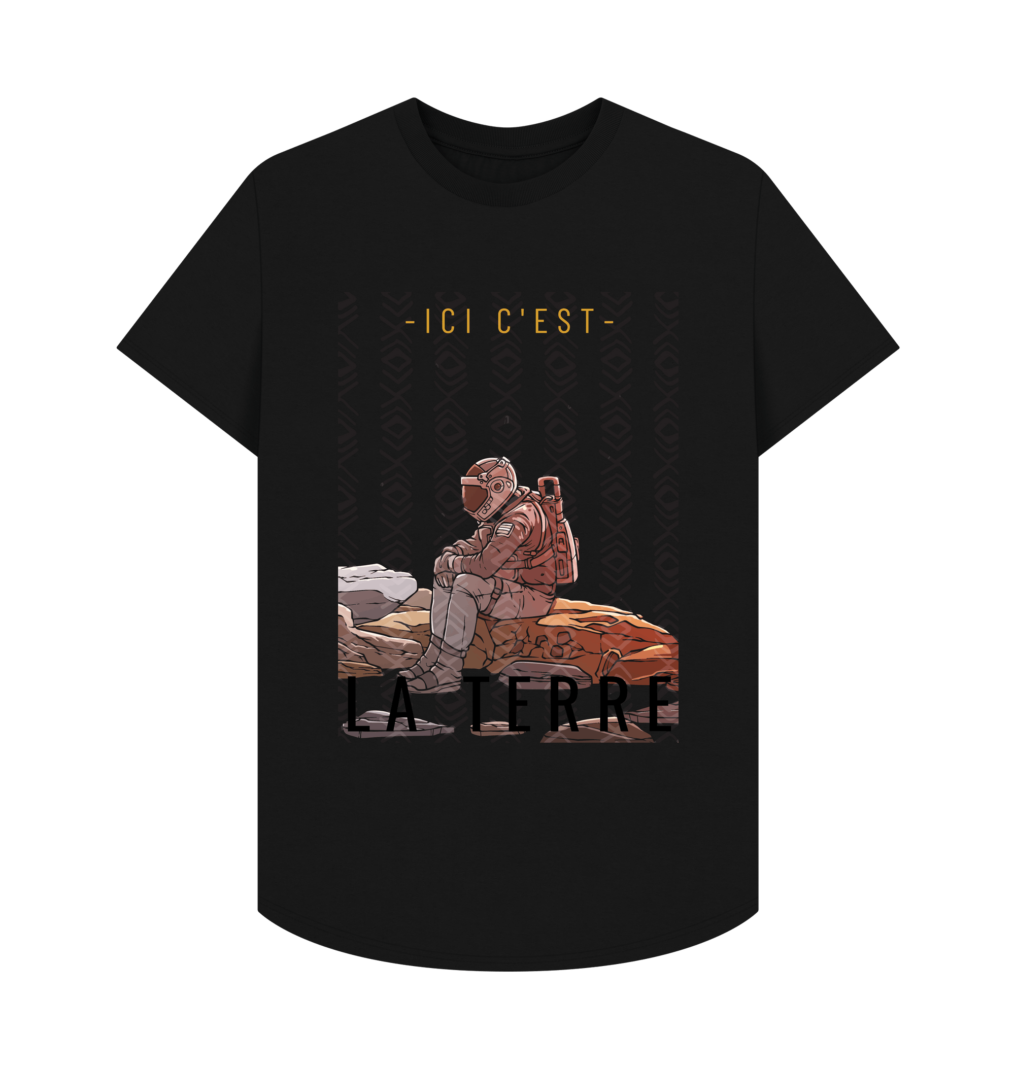 Black Printed T-shirt Front