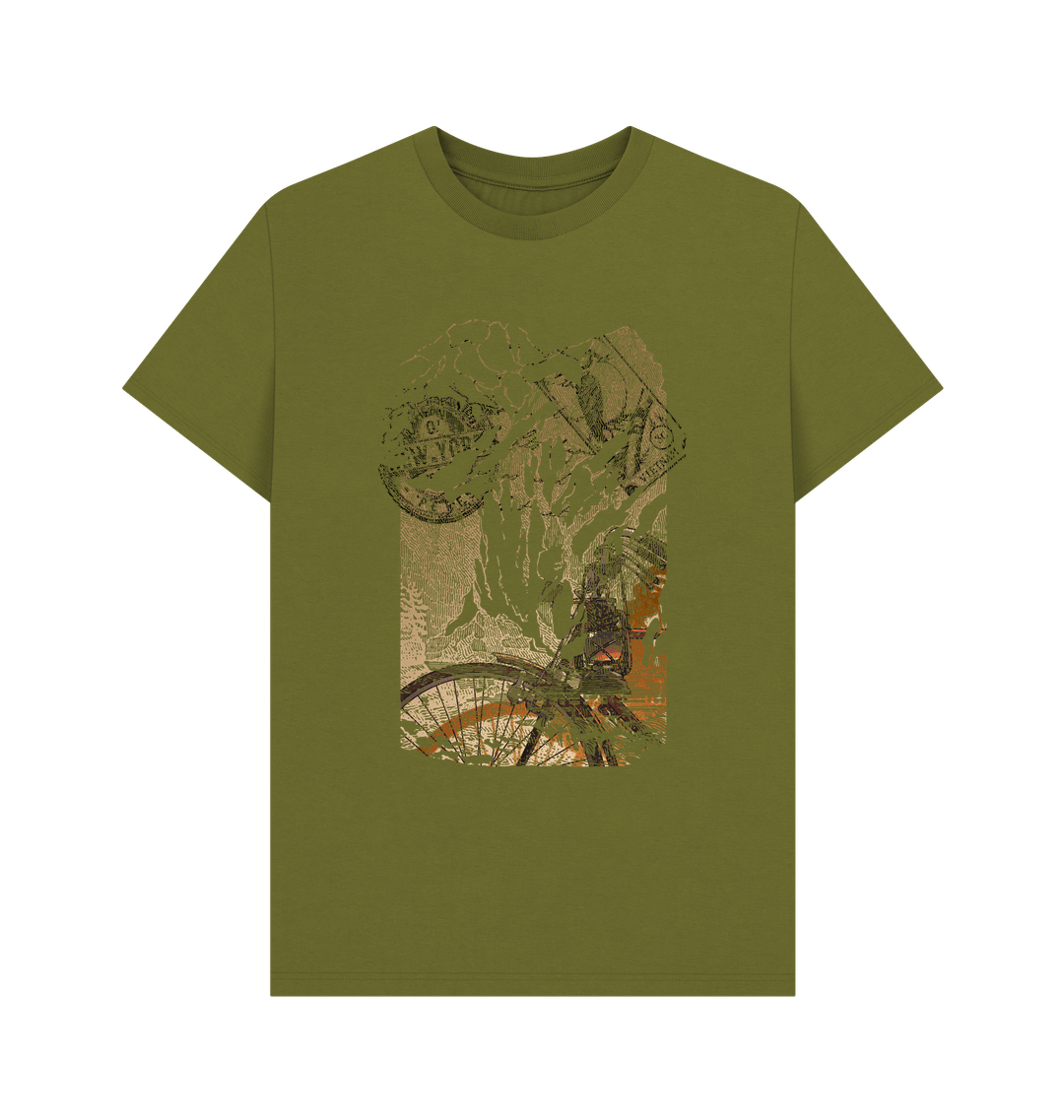Moss Green Printed T-shirt Front