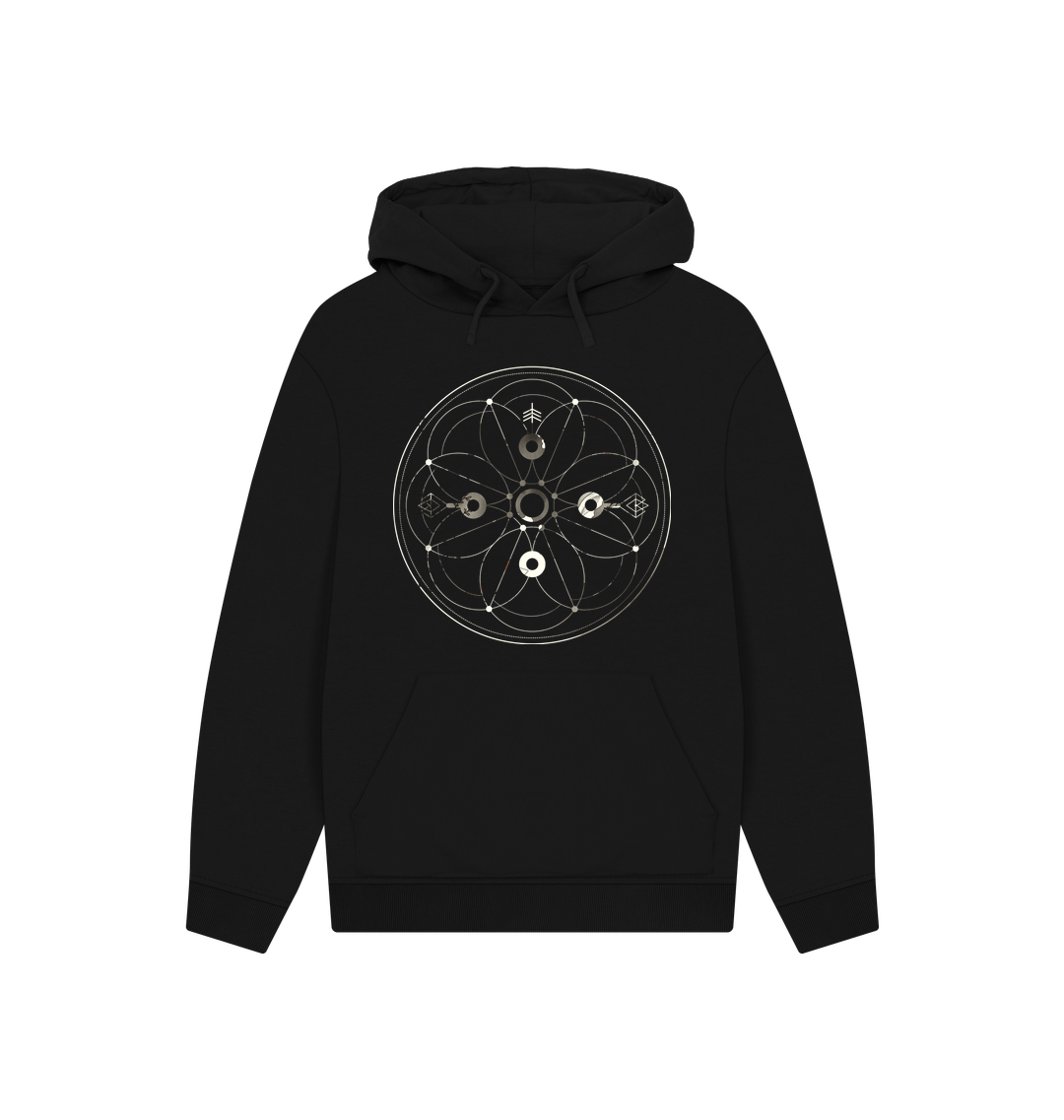 Black Printed Hoody Front