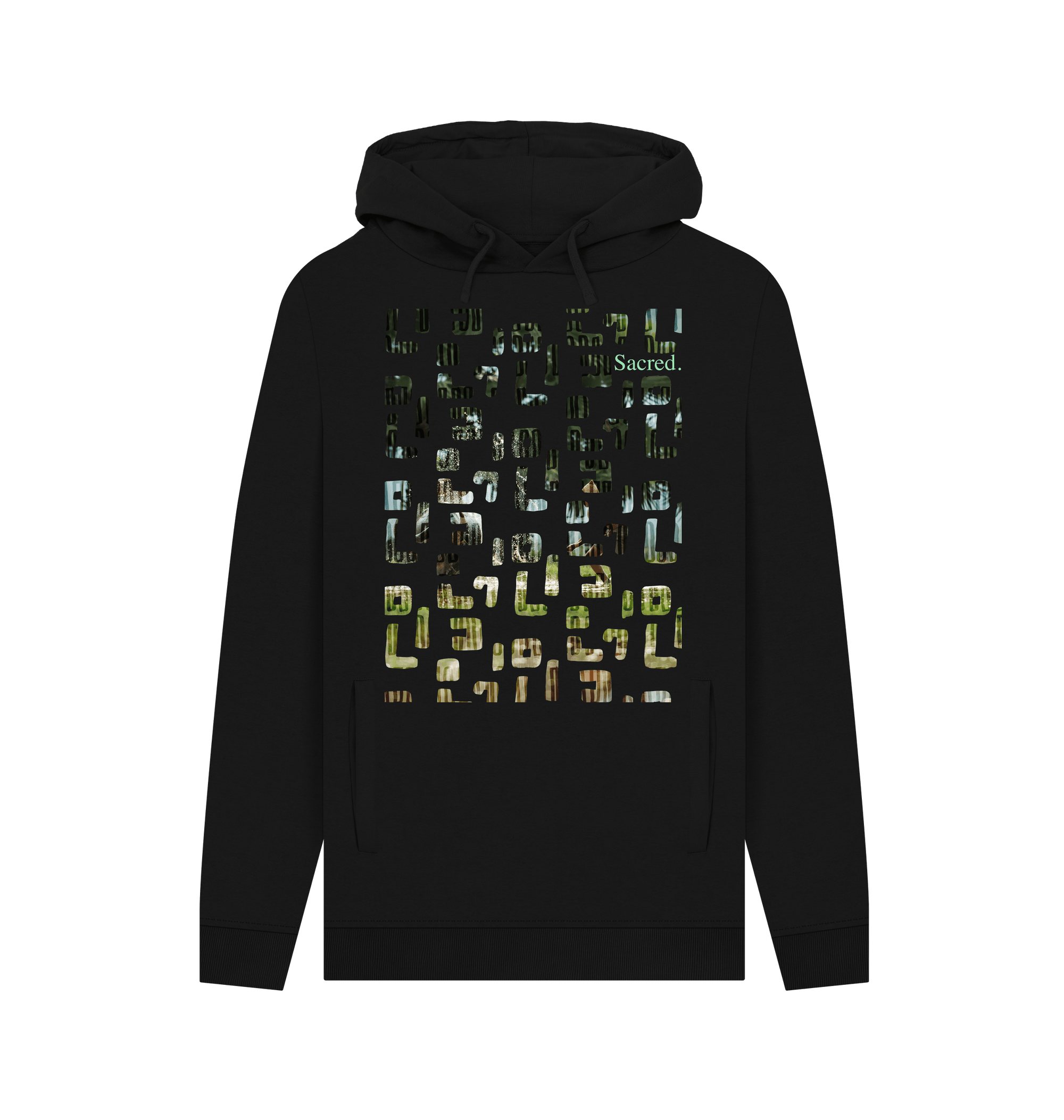 Black Recycled Hoody Front