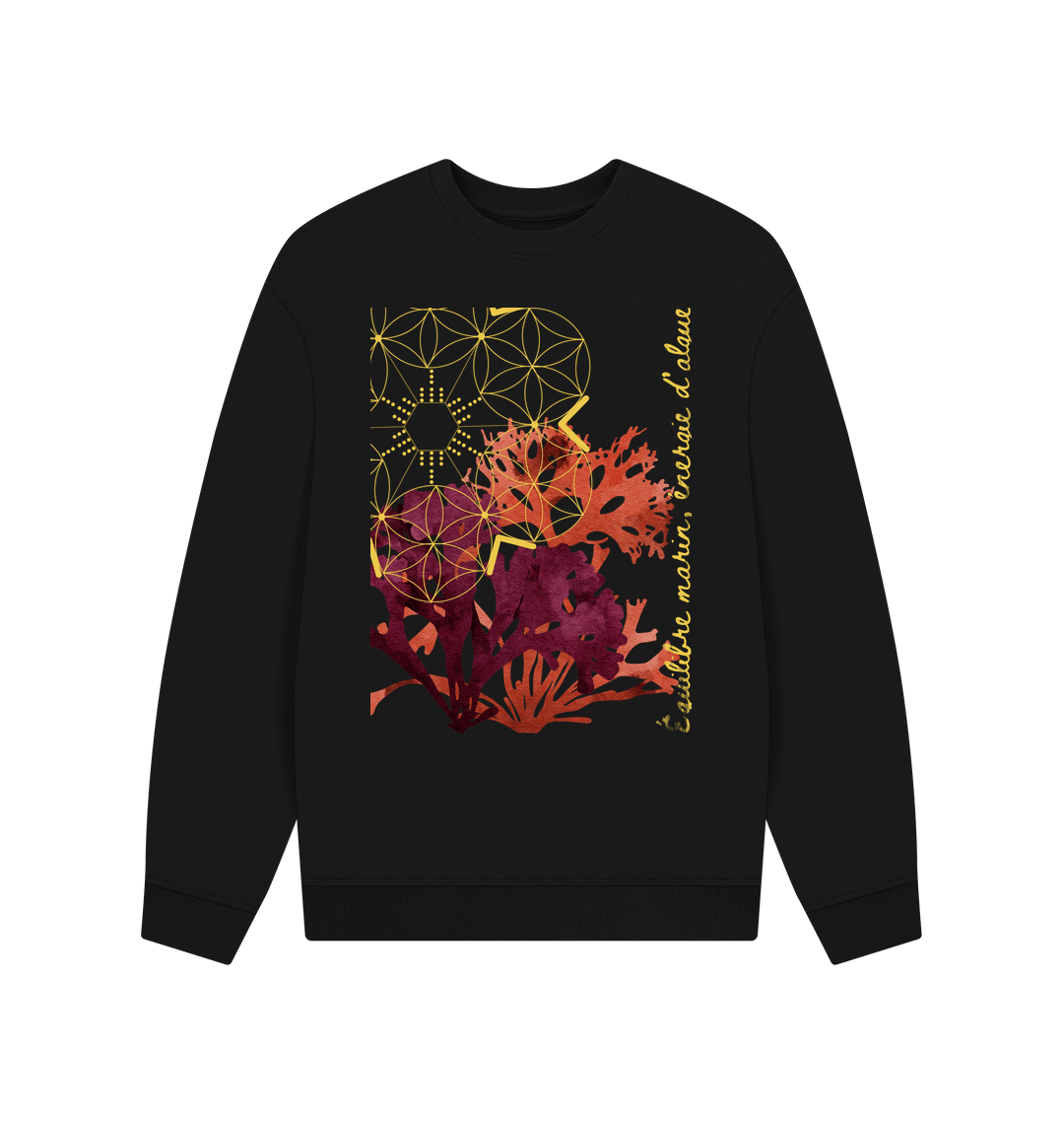 Black Printed Sweater Front