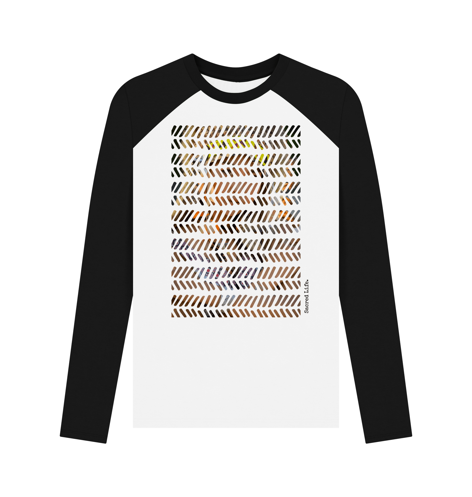 Black-White Printed Baseball T-shirt Front