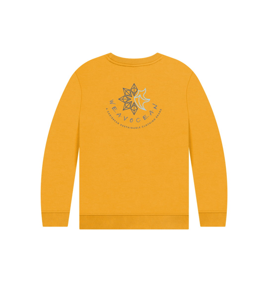 Mustard Printed Kids Jumper Back