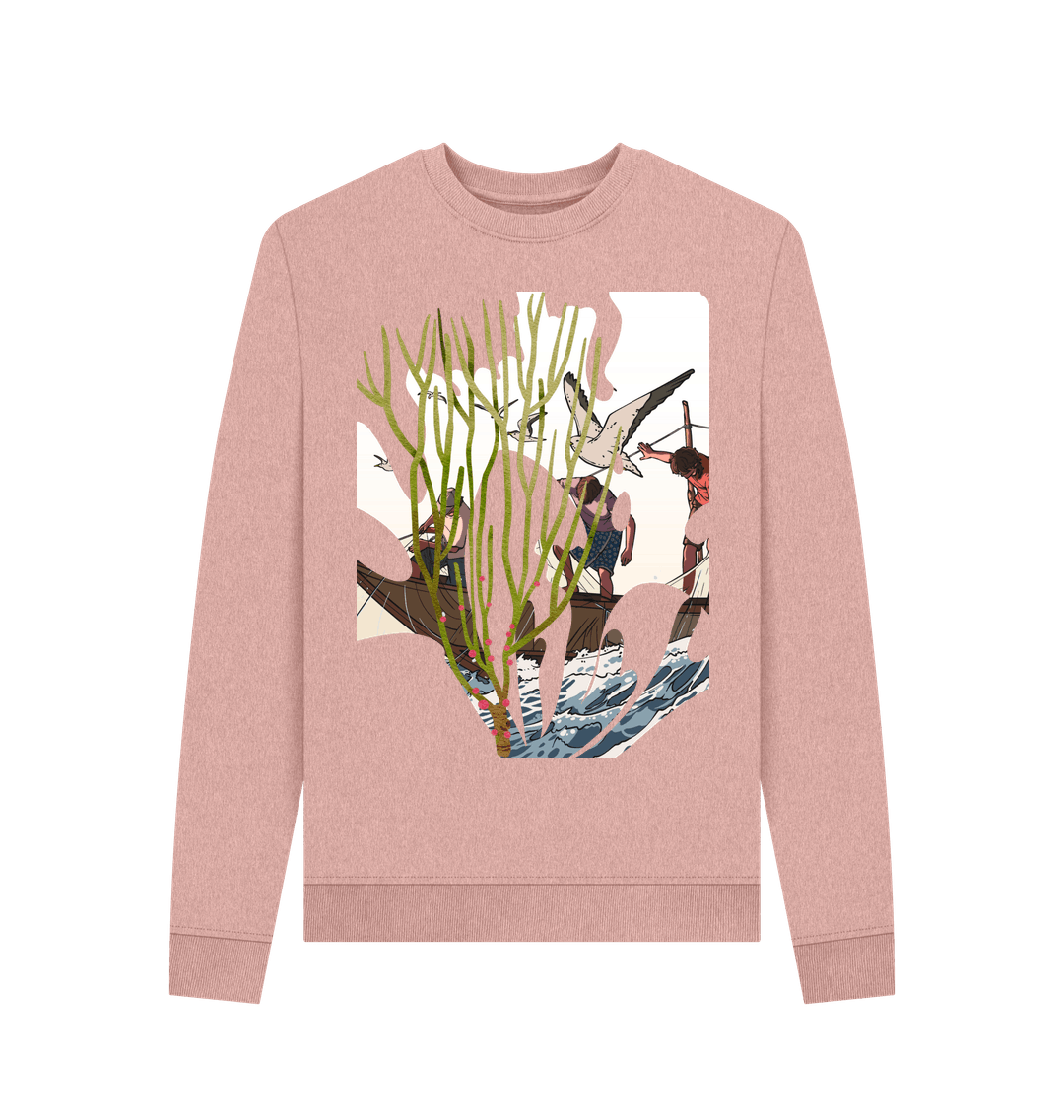 Sunset Pink Recycled Printed Sweater Front
