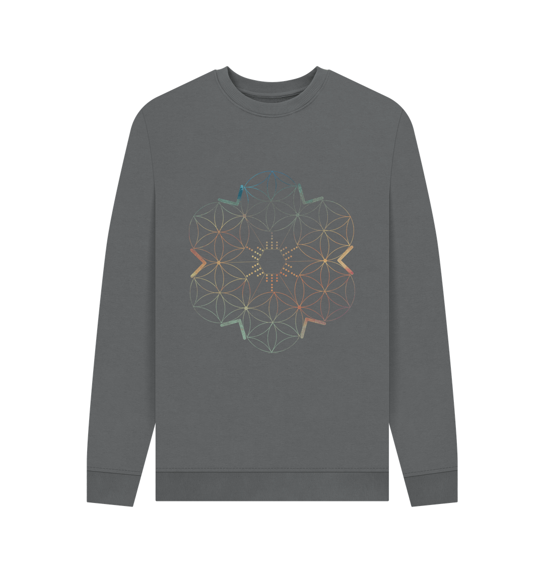 Slate Grey Printed Sweater Front