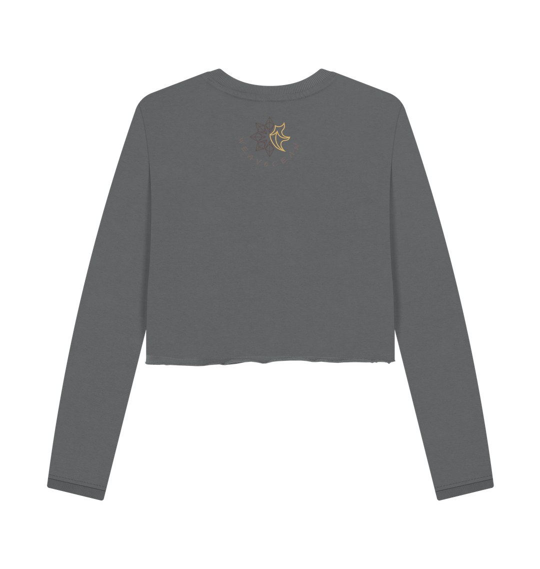 Slate Grey Printed Boxy Jumpers Back
