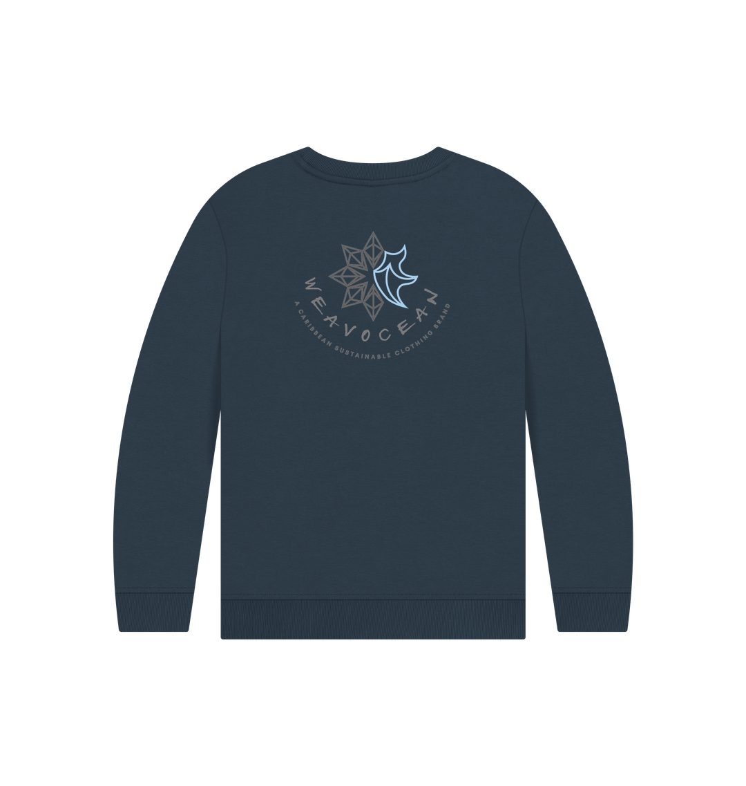 Navy Blue Printed Kids Jumper Back