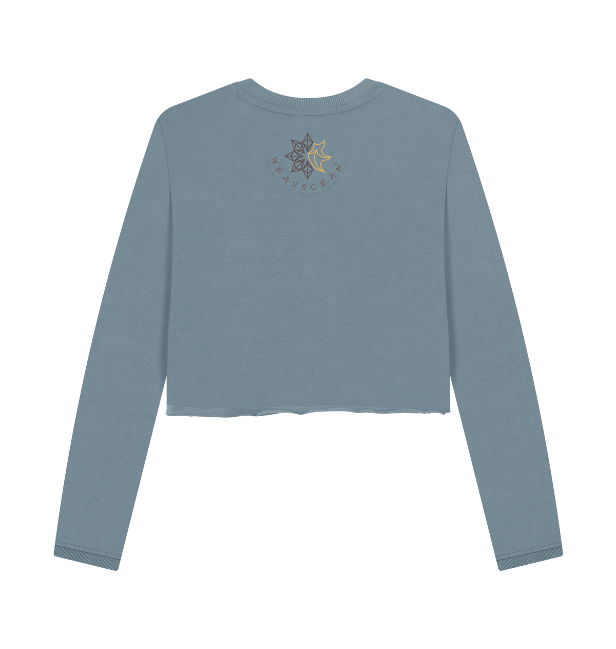 Stone Blue Printed Boxy Jumpers Back