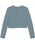 Stone Blue Printed Boxy Jumpers Back