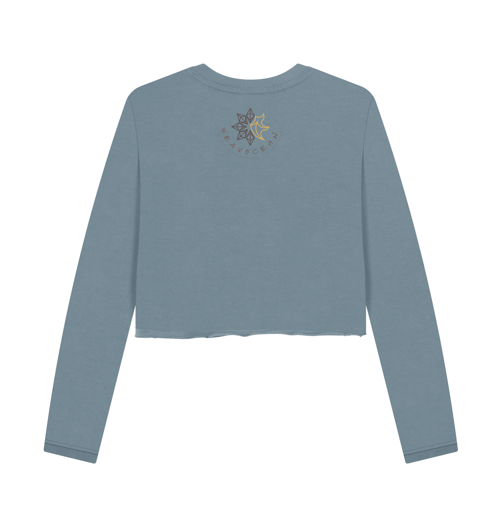 Stone Blue Printed Boxy Jumpers Back