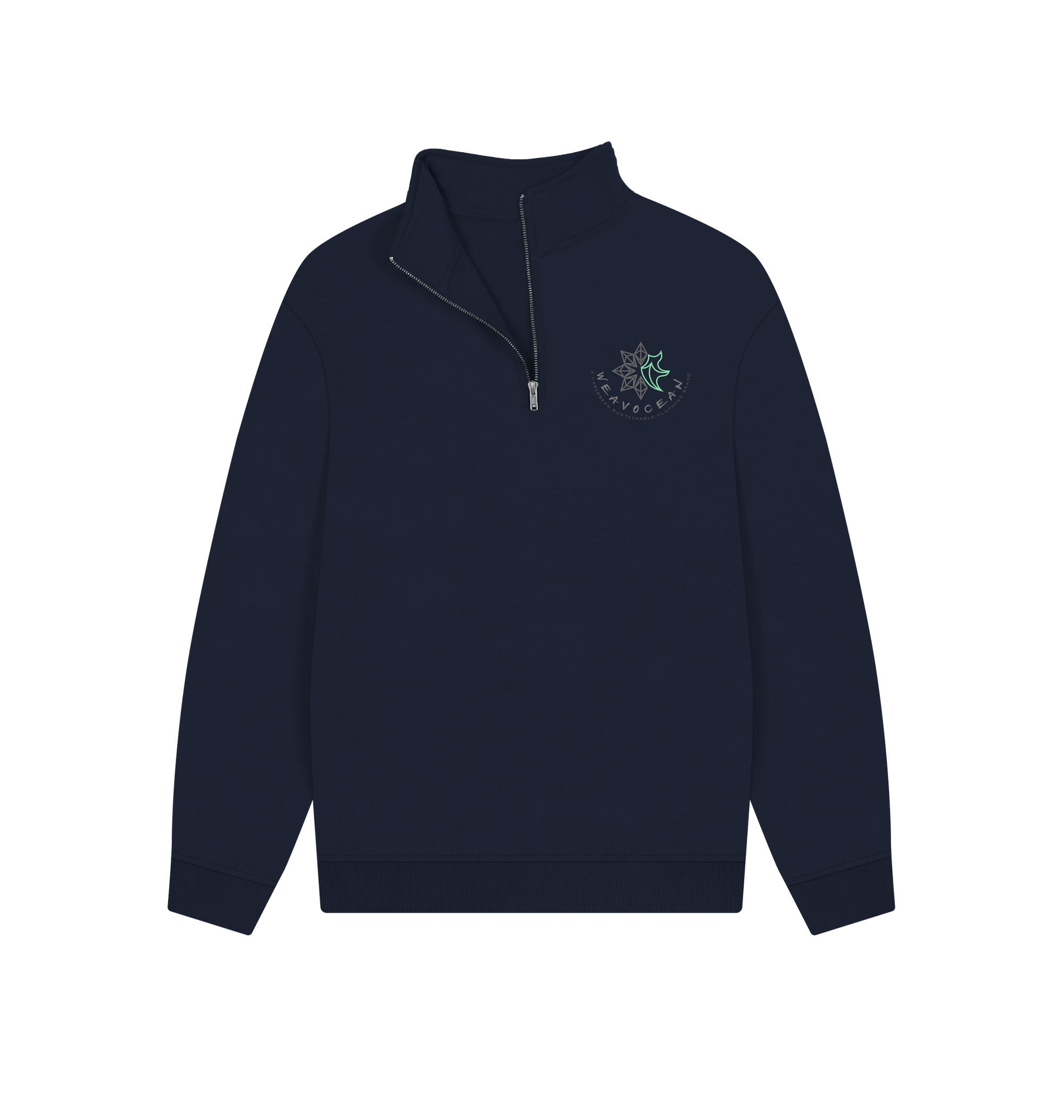 Navy Printed Sweater Front