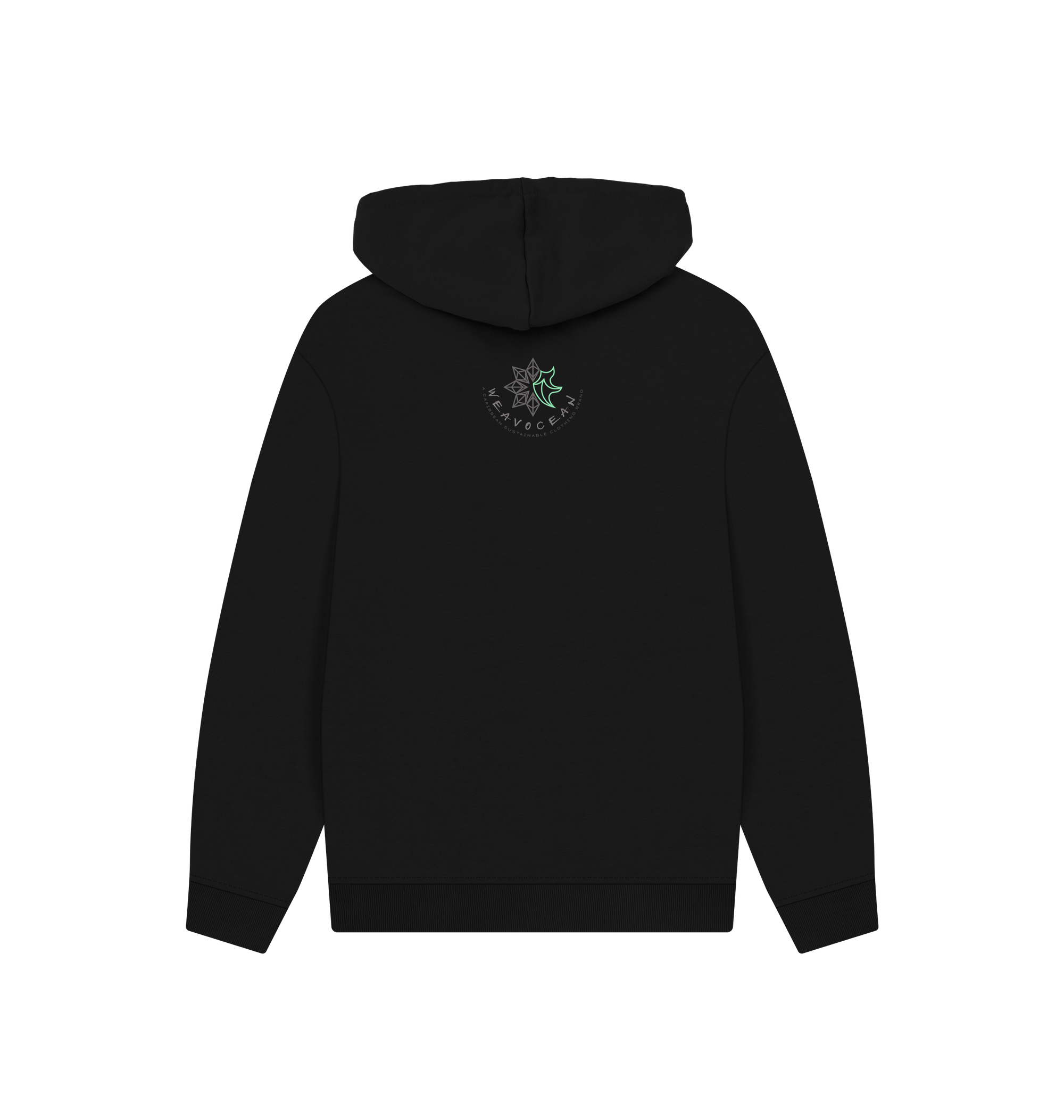 Black Printed Hoody Back