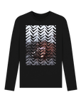 Black Printed Long Sleeve T Shirt Front