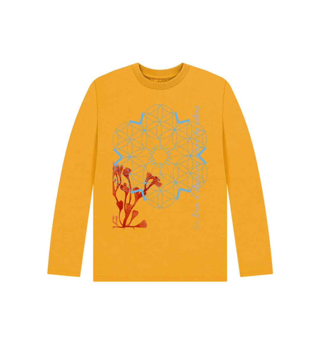 Mustard Printed Kids T-Shirt Front