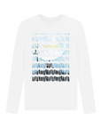 White Printed Long Sleeve T Shirt Front