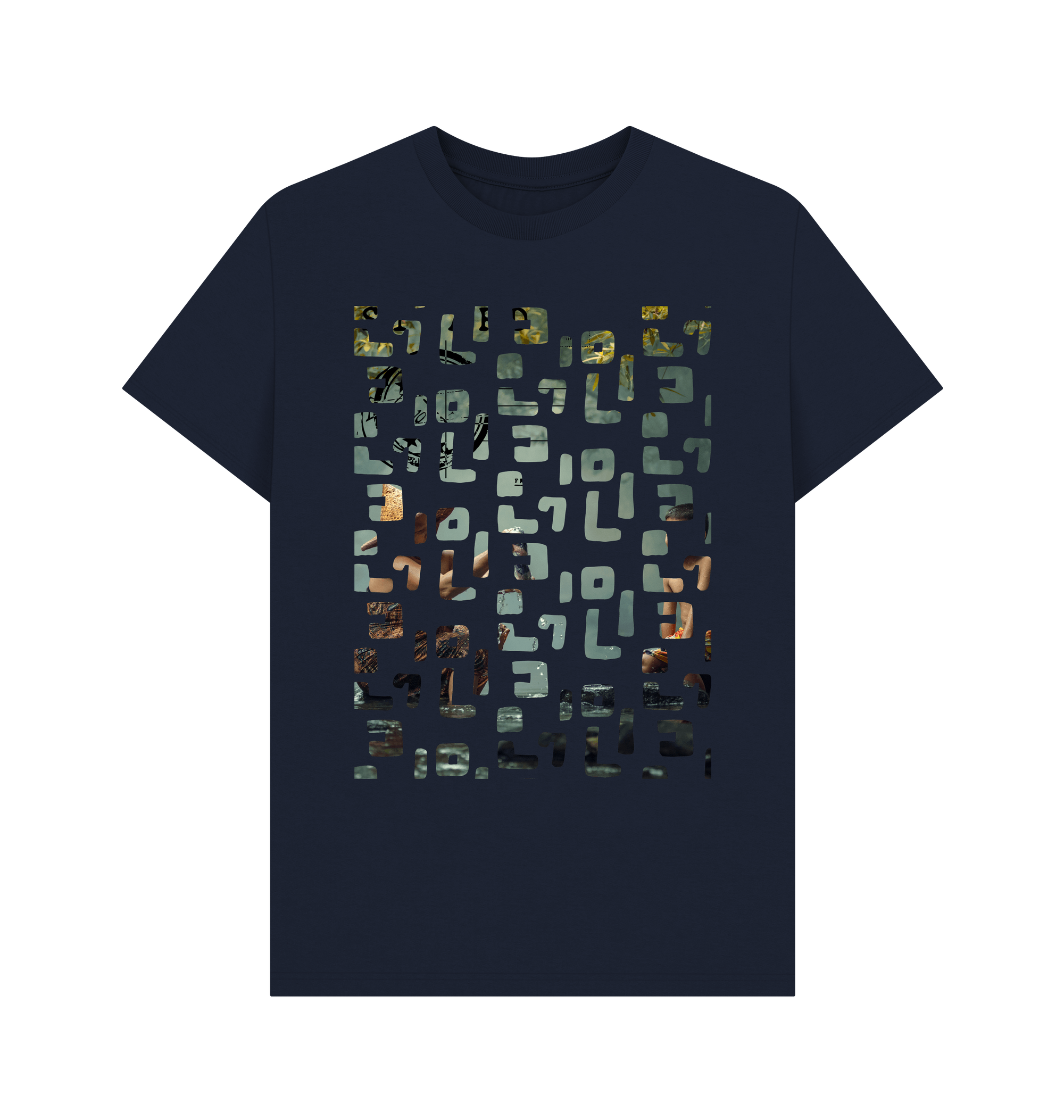 Navy Blue Printed T-shirt Front