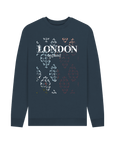 Navy Blue Printed Sweater Front