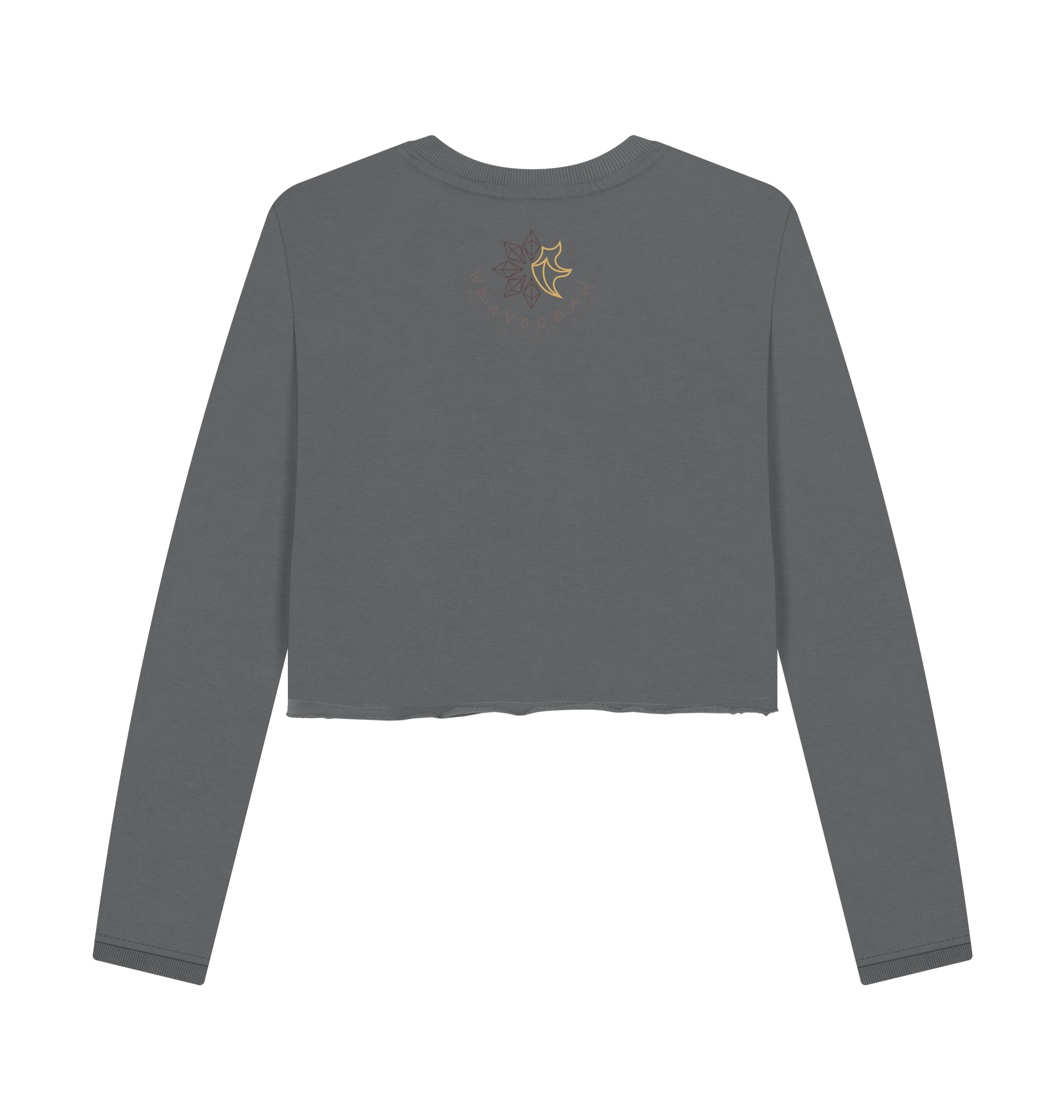 Slate Grey Printed Boxy Jumpers Back