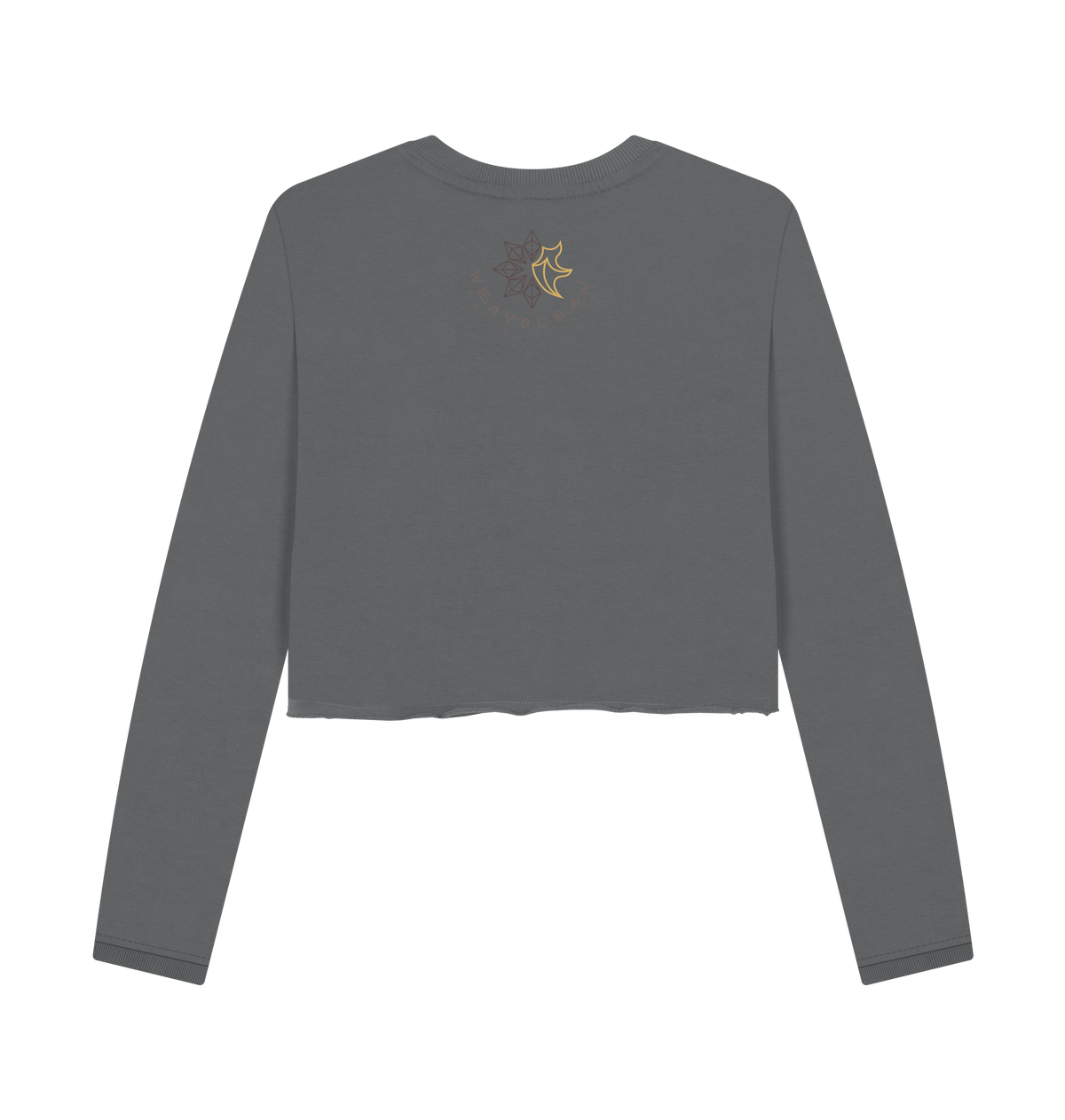 Slate Grey Printed Boxy Jumpers Back