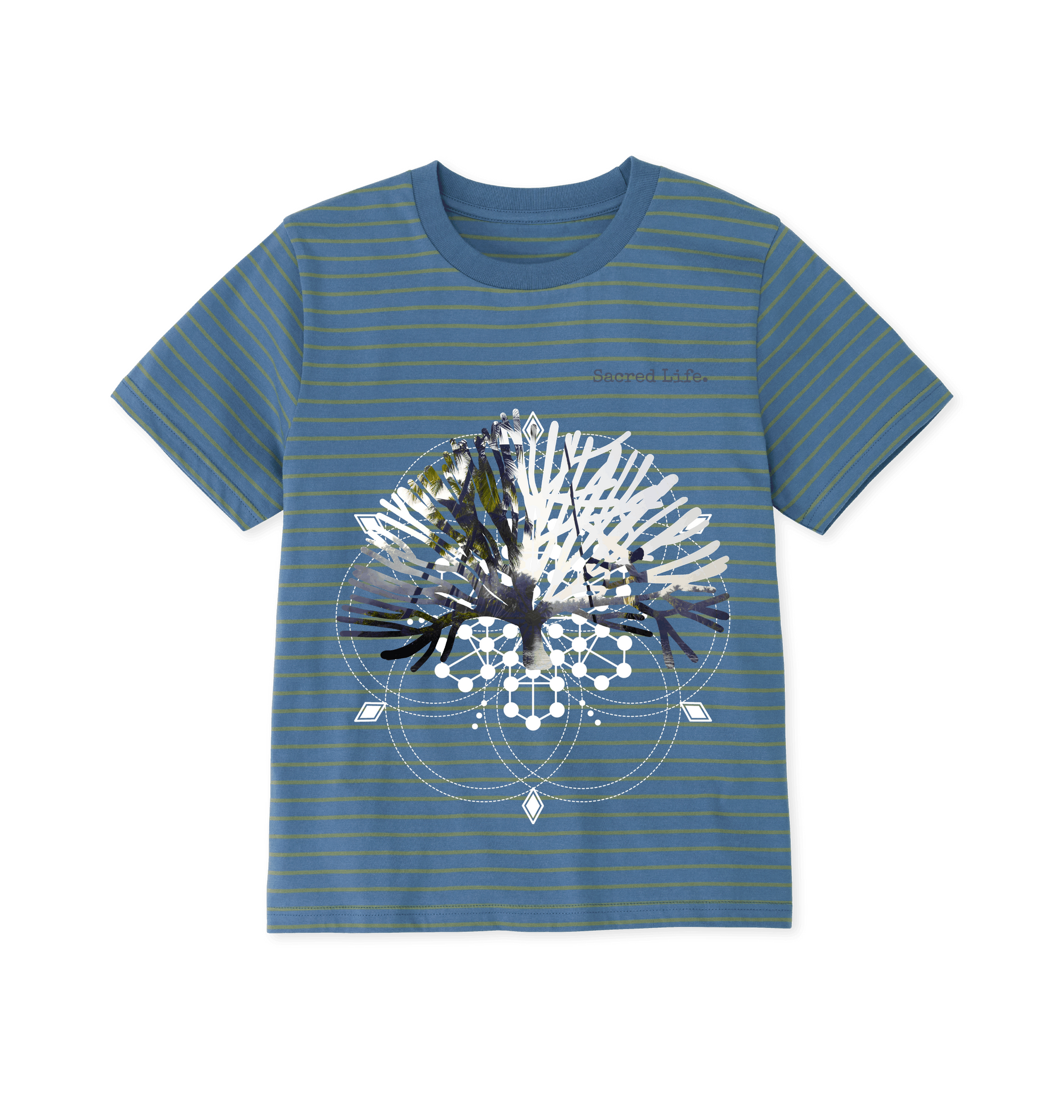 Solent & Sage Stripes Printed T-shirt Front