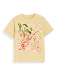 Soft Yellow Printed Kids T-Shirt Front
