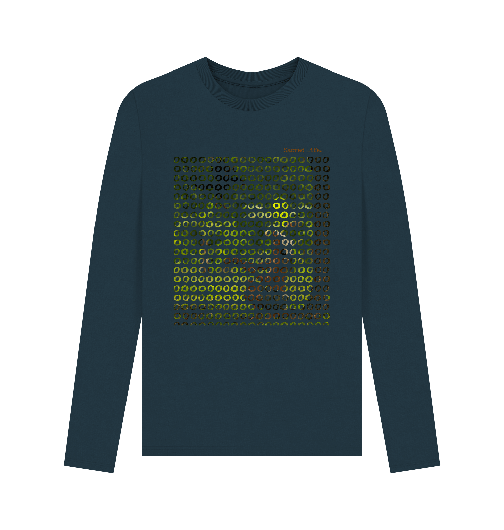 Denim Blue Printed Long Sleeve T Shirt Front