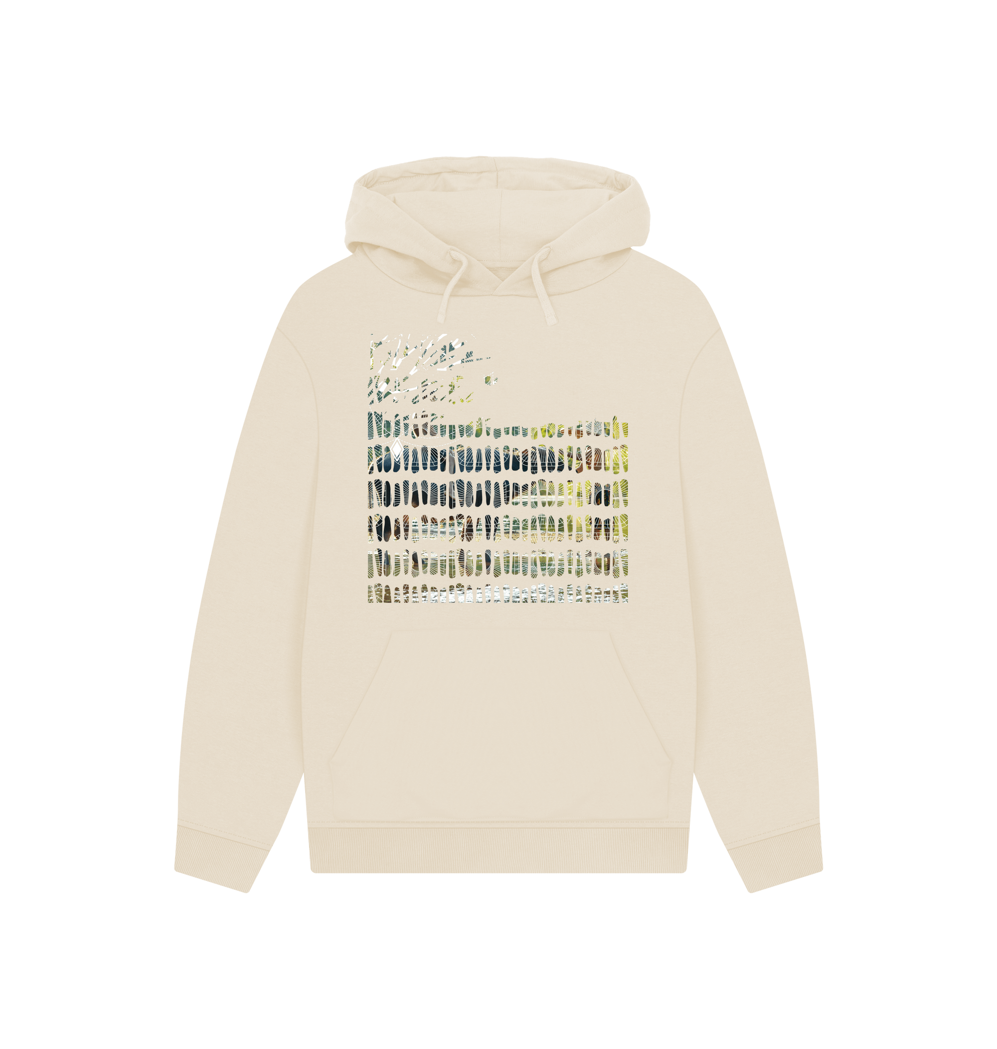 Oat Printed Hoody Front