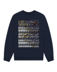 Navy Blue Printed Sweater Front