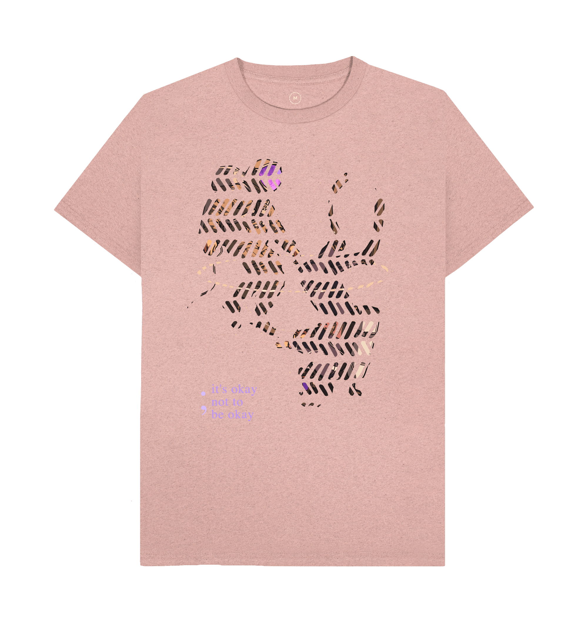 Sunset Pink Recycled Printed T-Shirt Front