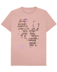 Sunset Pink Recycled Printed T-Shirt Front