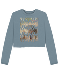 Stone Blue Printed Boxy Jumpers Front