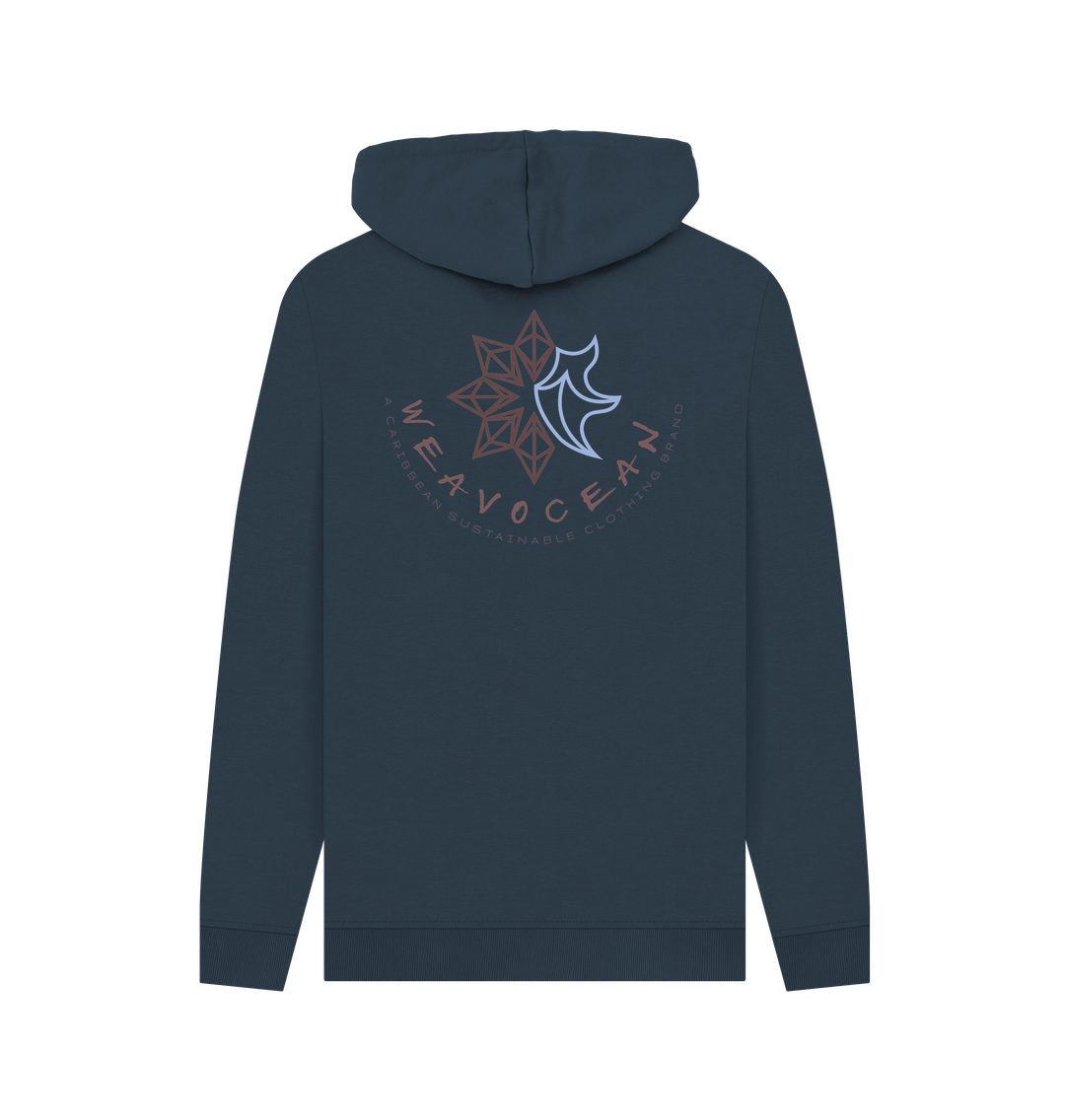 Navy Printed Hoody
