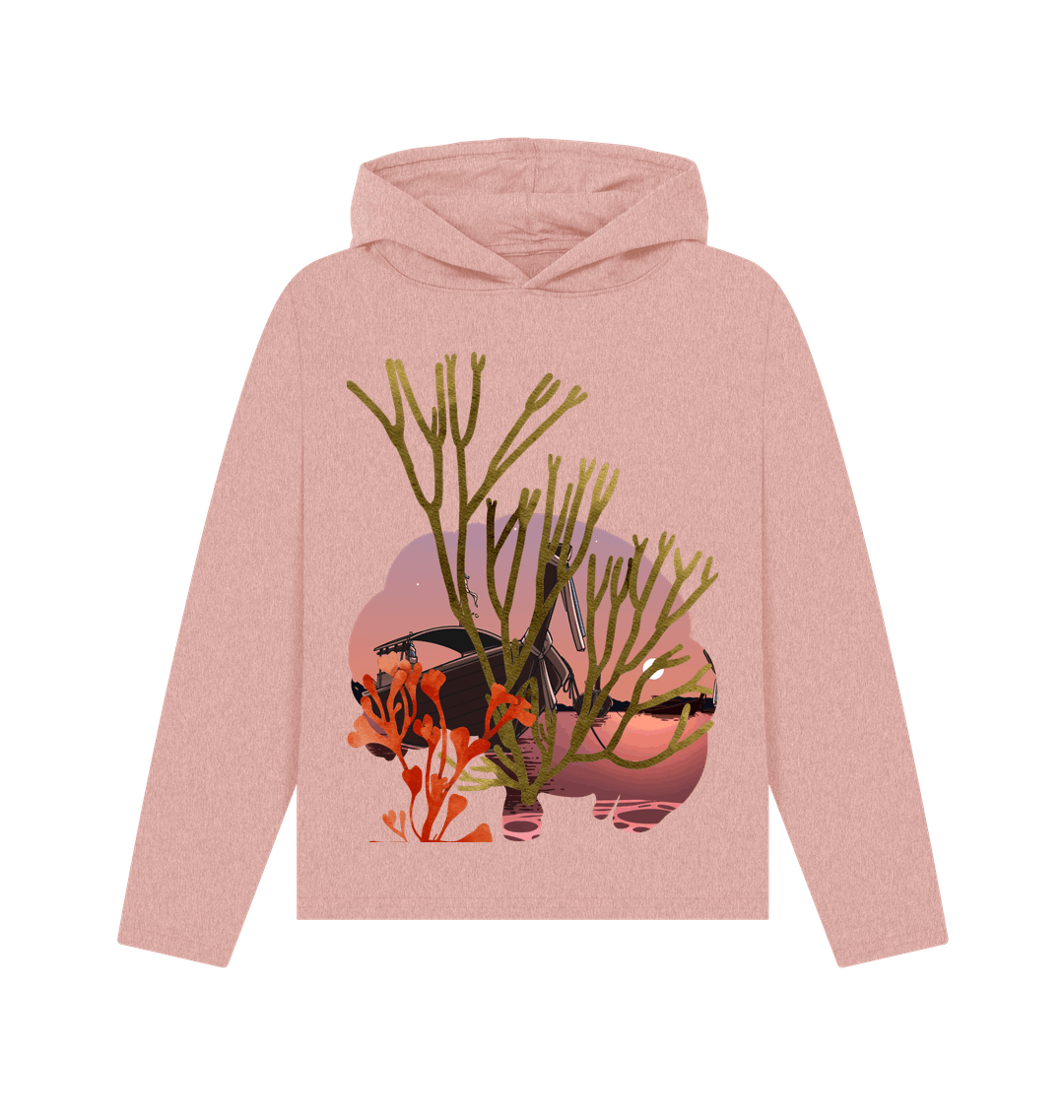 Sunset Pink Recycled Hoody Front