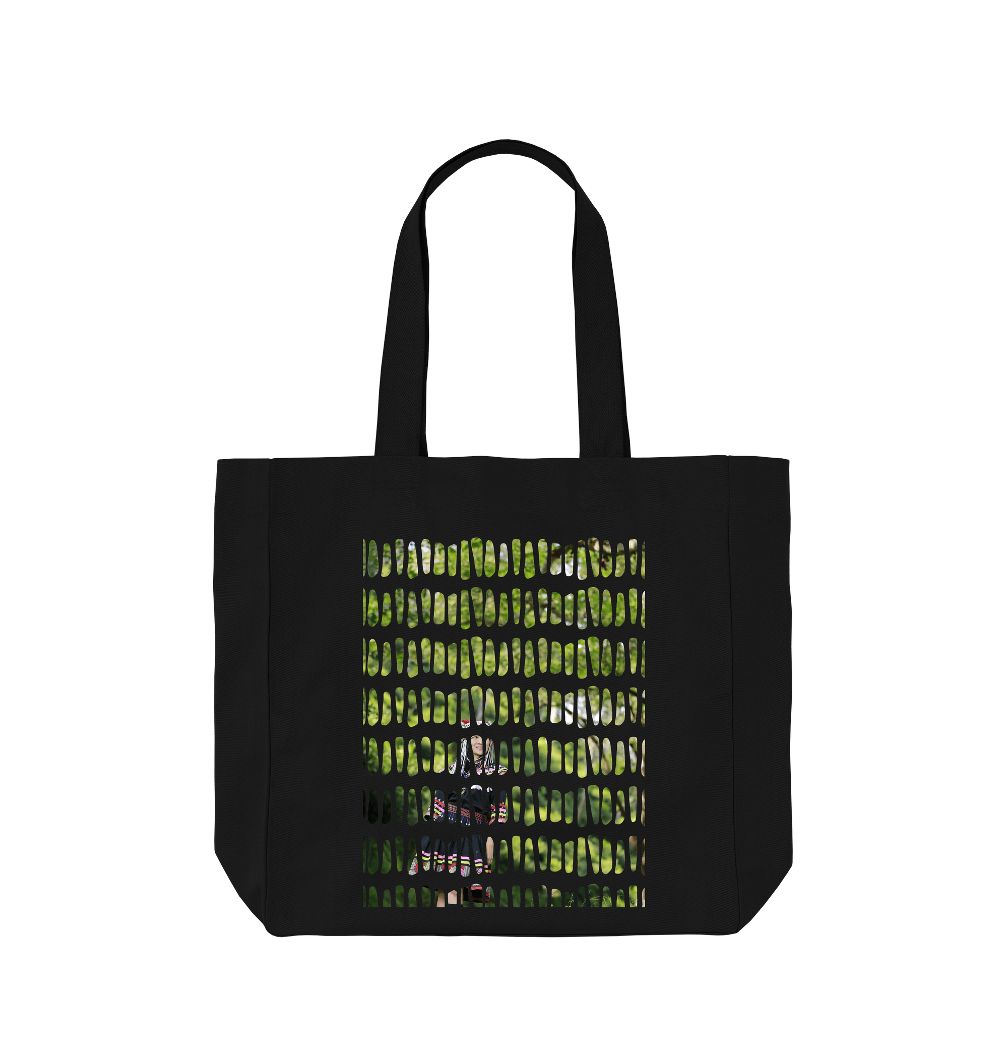 Black Printed Bag Front