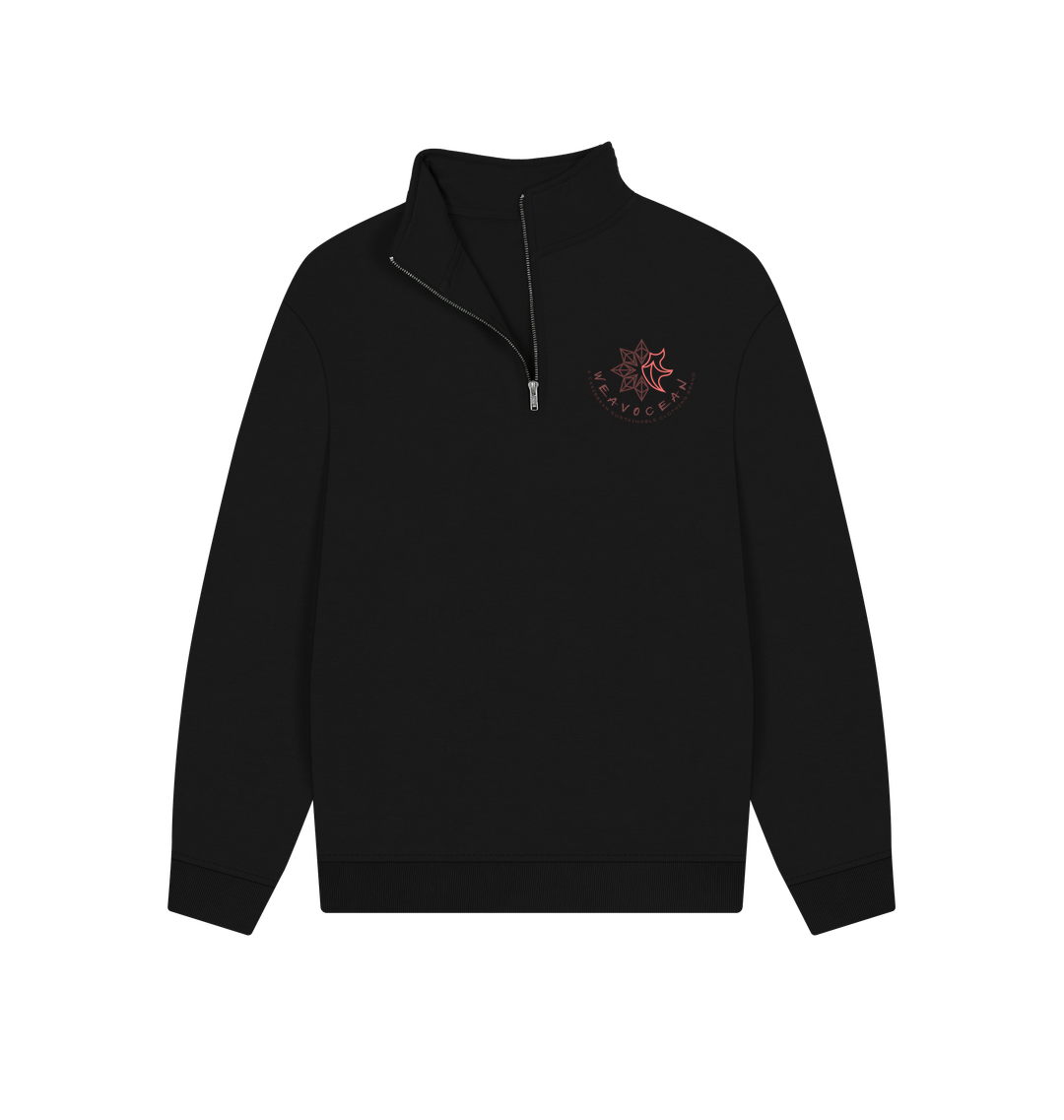 Black Printed Sweater Front