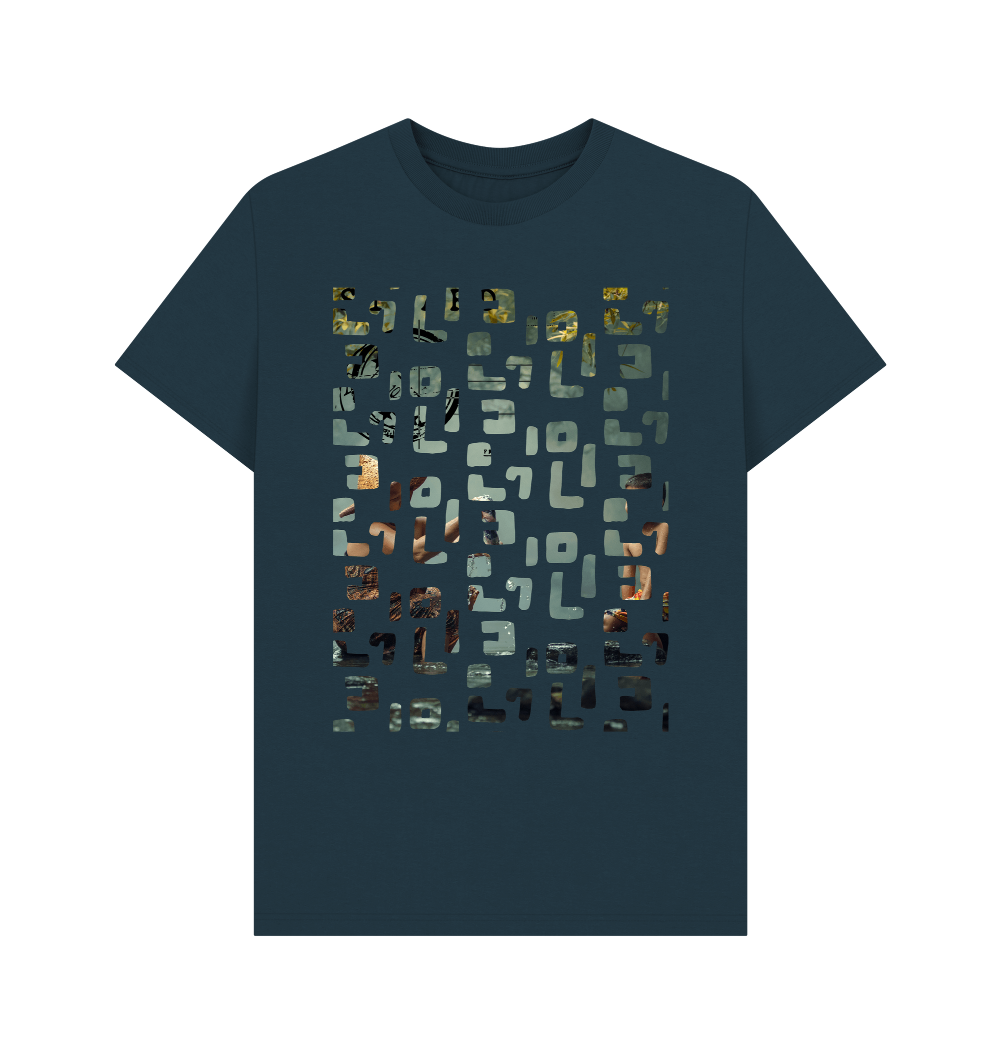 Denim Blue Printed T-shirt Front