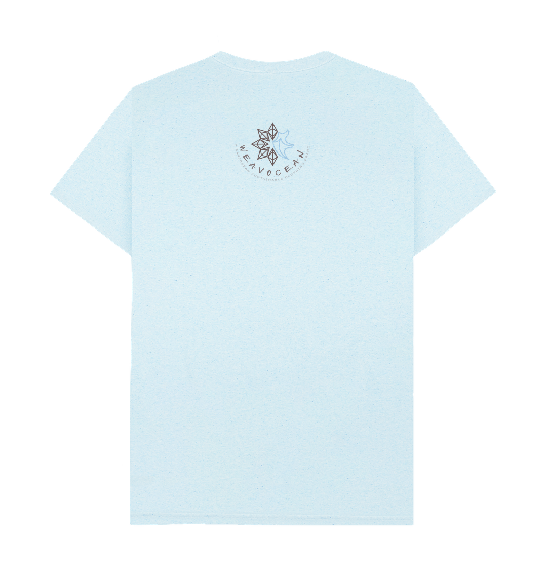 Light Blue Recycled Printed T-Shirt Back