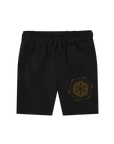 Black Printed Mens Shorts Front
