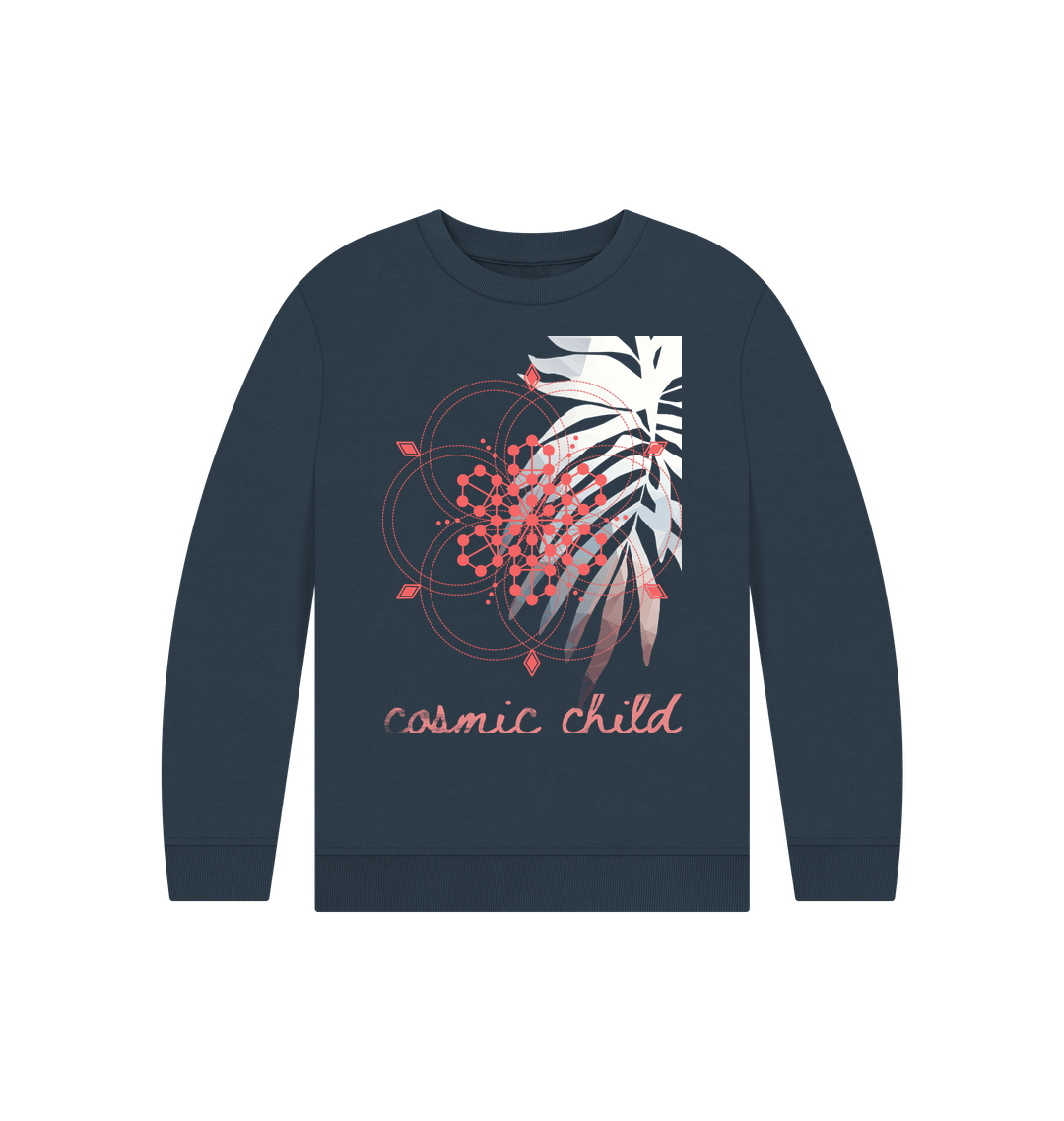 Navy Blue Printed Kids Jumper Front