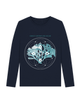 Navy Blue Printed Long Sleeve T Shirt Front