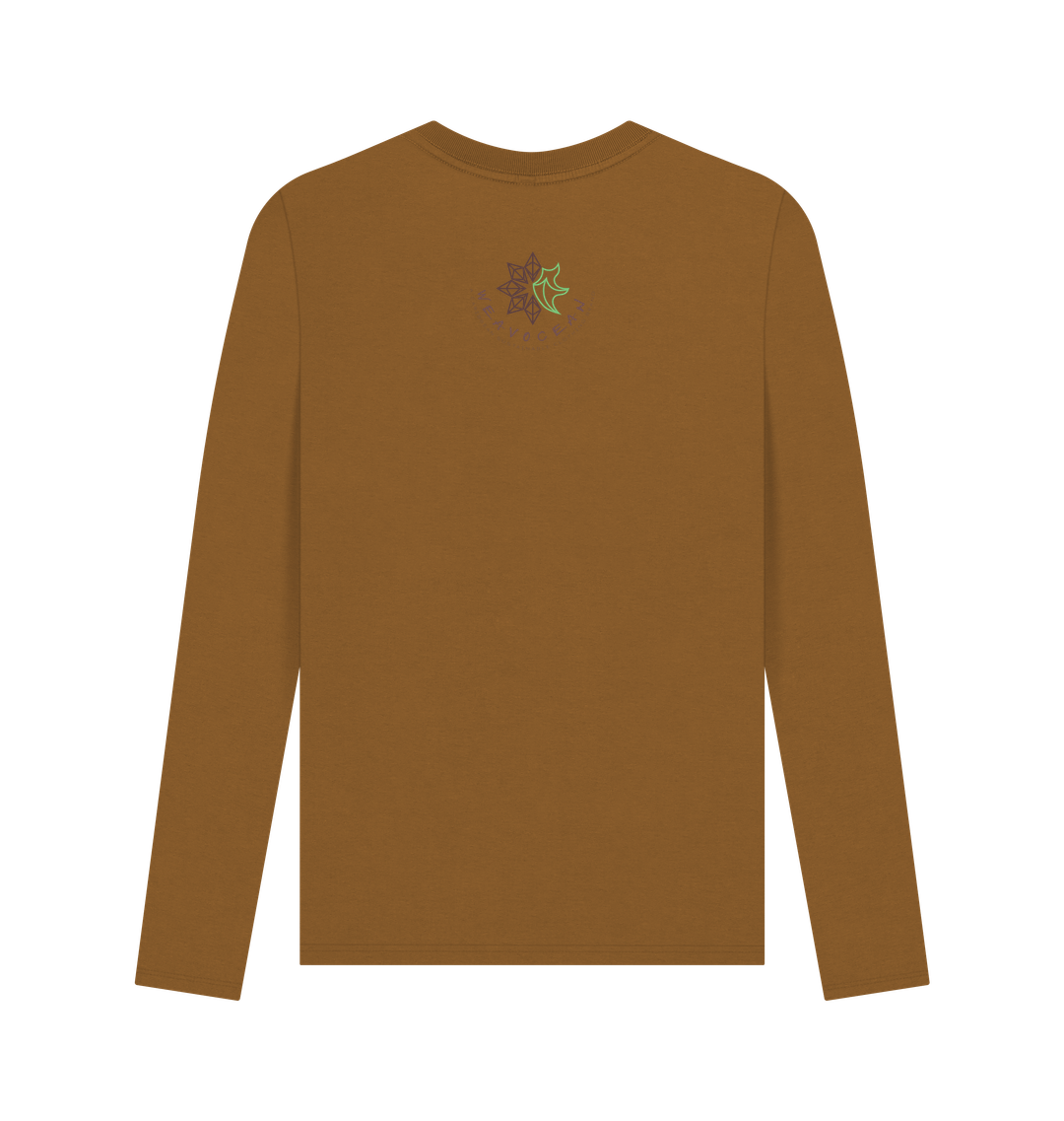 Brown Printed Long Sleeve T Shirt Back