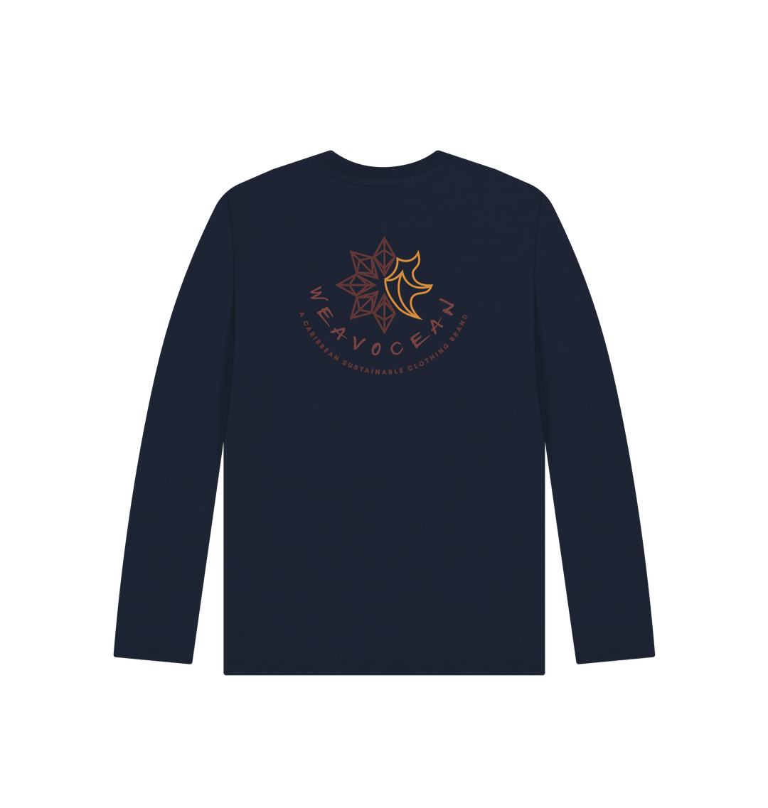 Navy Blue Printed Kids T-Shirt Back