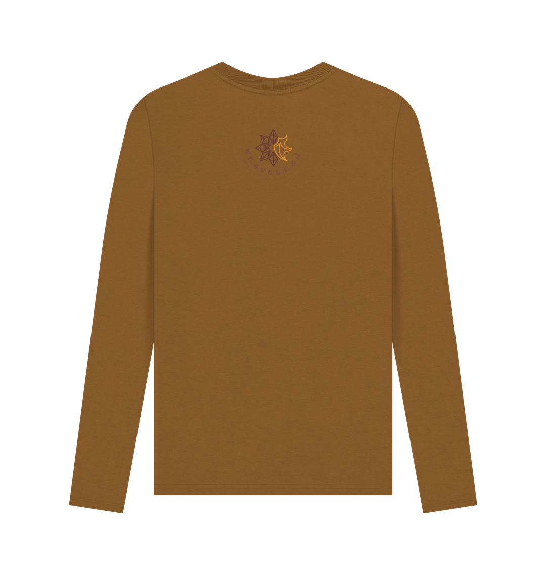 Brown Printed Long Sleeve T Shirt Back
