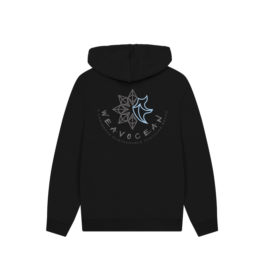 Black Printed Hoody Back