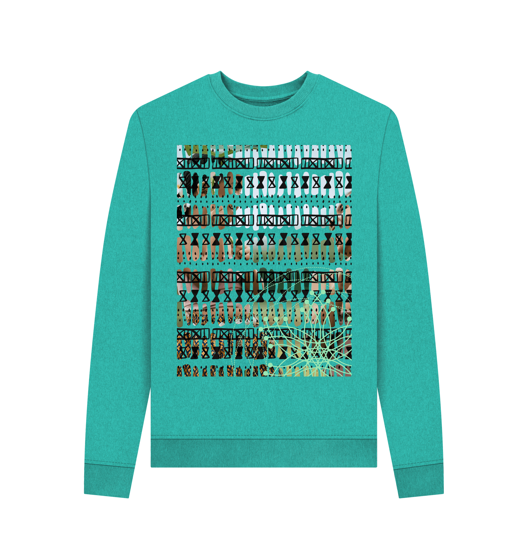 Seagrass Green Recycled Printed Sweater Front