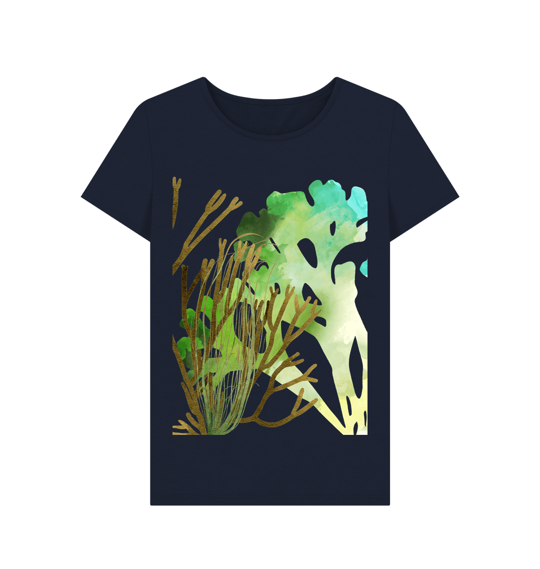 Navy Blue Printed T-shirt Front