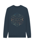 Navy Blue Printed Sweater Front