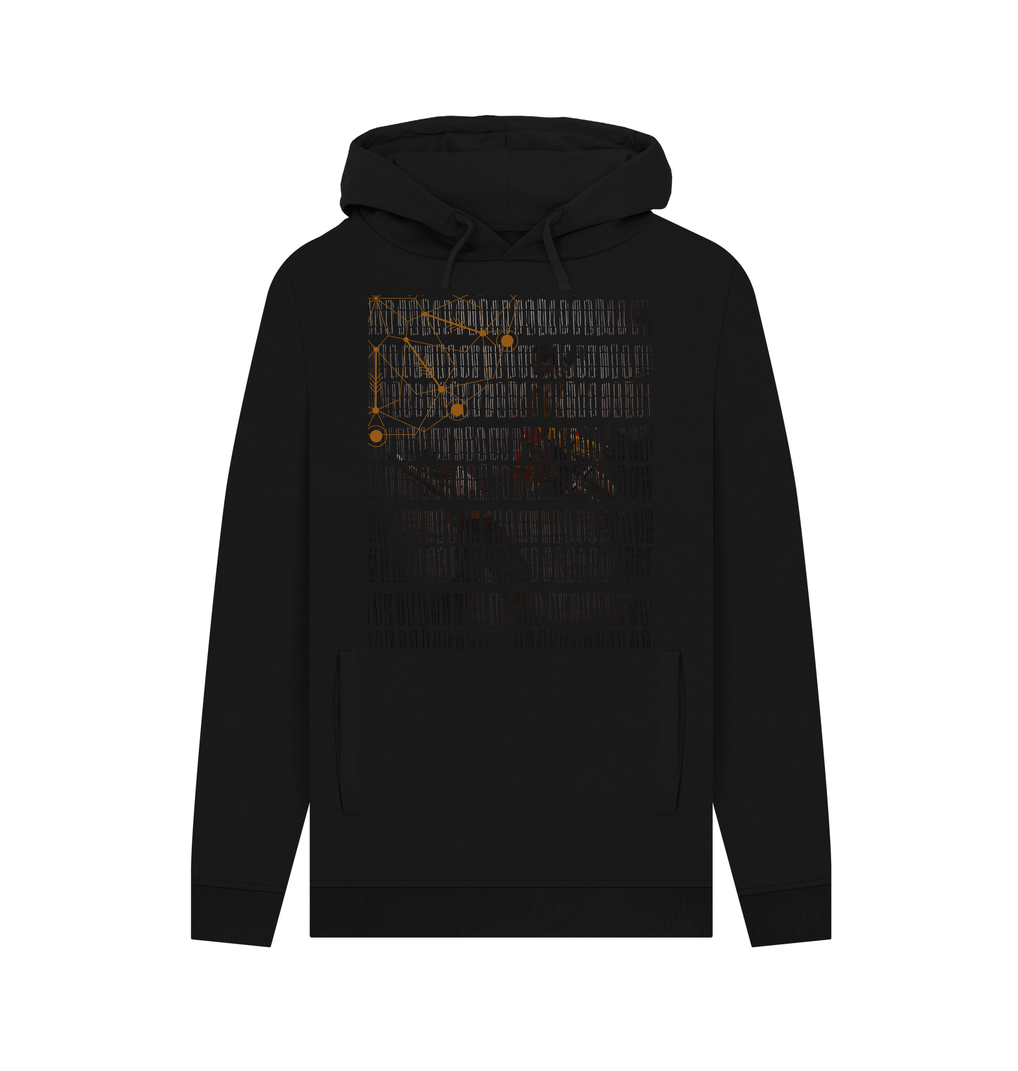 Black Printed Hoody Front