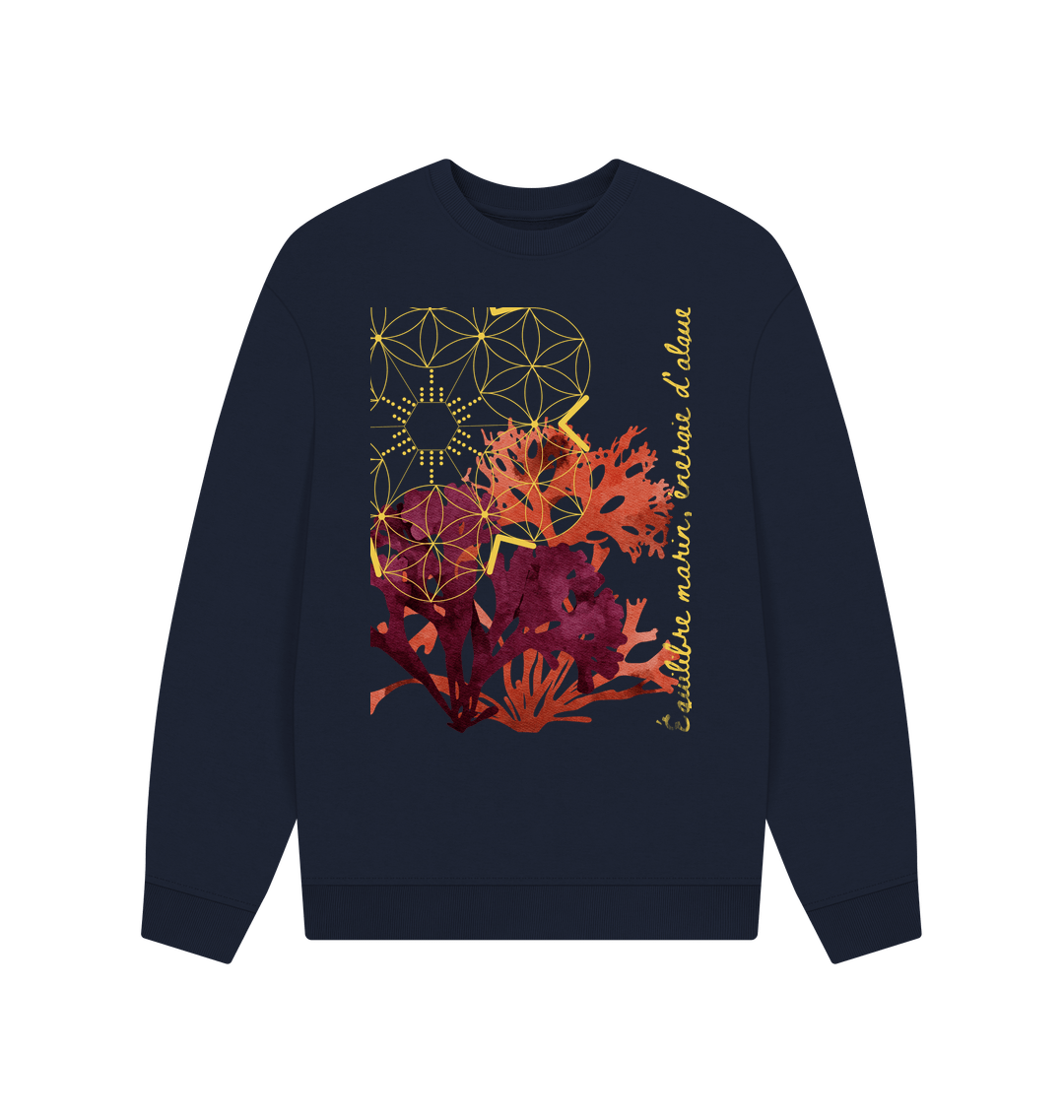 Navy Blue Printed Sweater Front