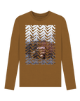 Brown Printed Long Sleeve T Shirt Front